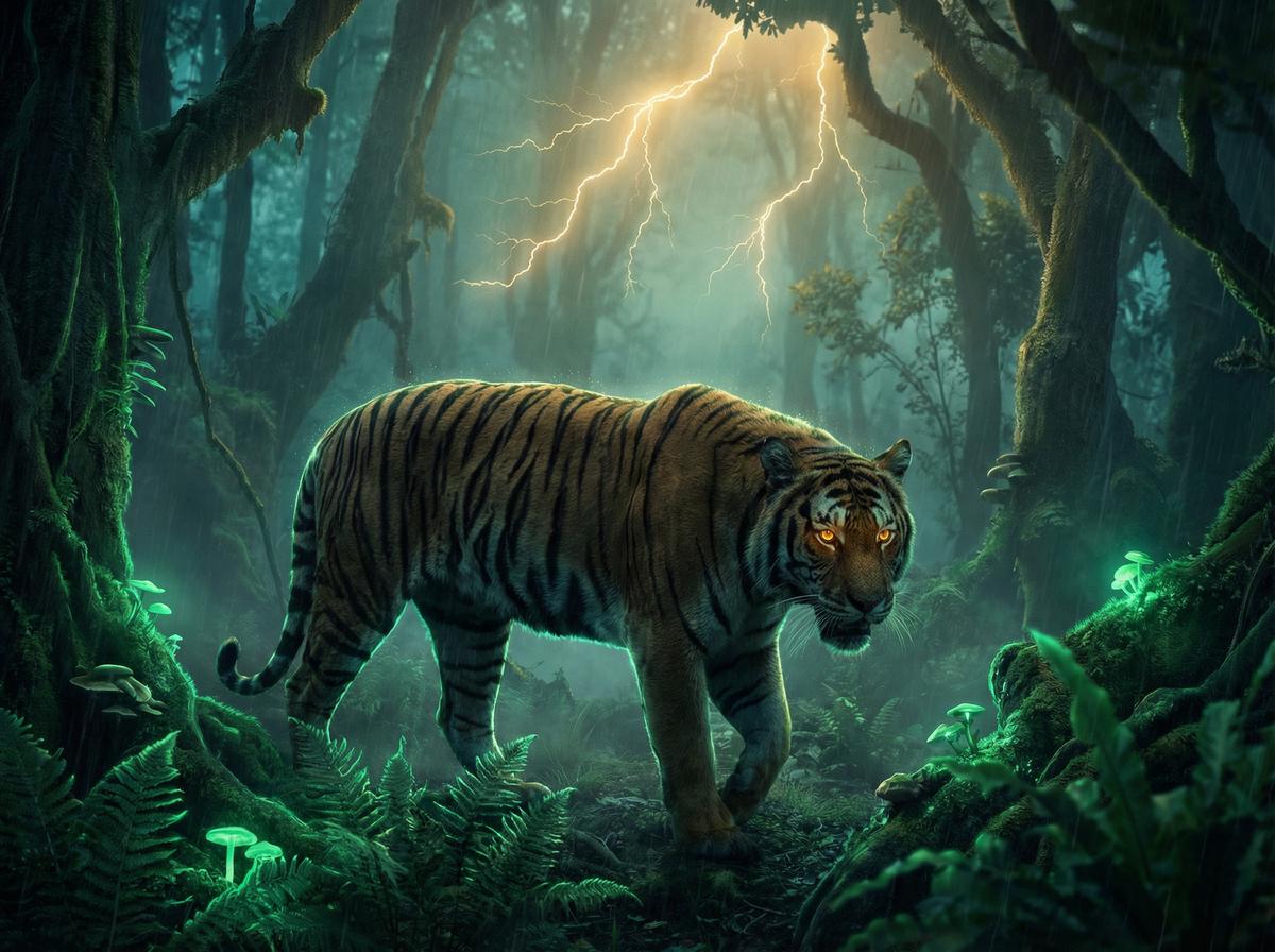重口-孟加拉虎丛林狩猎视频